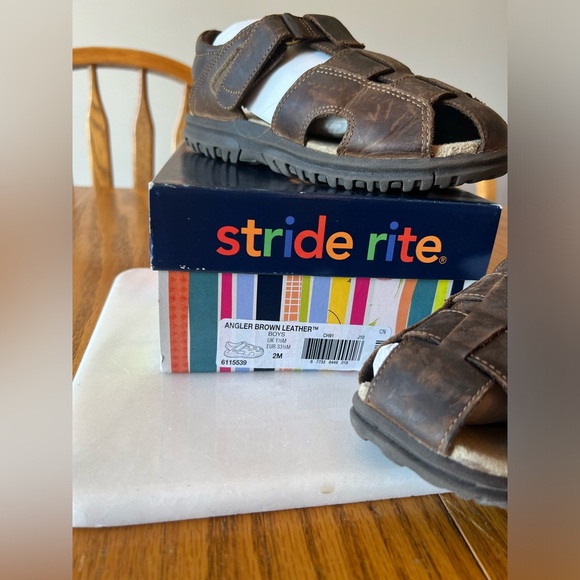 Stride Rite Angler Brown Leather Fisherman’s Sandals - Kids size 2M - Picture 5 of 5